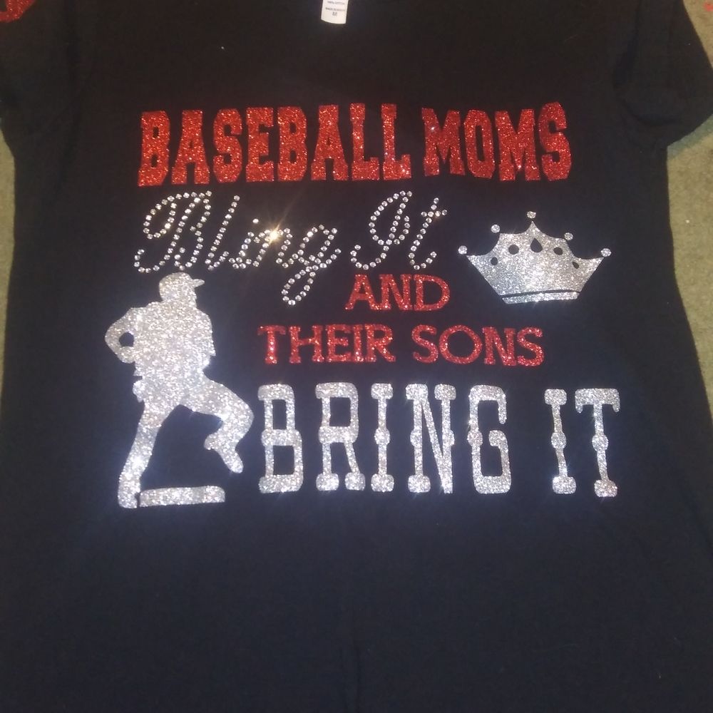 Handmade baseball mom shirt